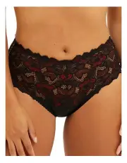 [Sans Complexe] Arum Glitter Mid Rise Stretch Lace Brief in Black
