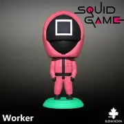 UNPAINTED Squid Game Worker Chibi Style 3D Printed Mini Figure BH