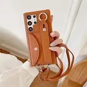 for Samsung S23 s22 10 9 Plus s20 Note 9 8 10 Pro 20 Ultra Case Wallet Card Ring Leather Lanyard Wrist Strap Cover,06,for Samsung s10 4G