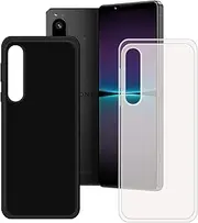 [LCEHTOGYE] Case for Sony Xperia 1 V, Slim Shock-Absorption Anti-Scratch Translucent + Black Soft TPU Bumper Protective Phone Case Cover for Sony Xperia 1 V (6,5")