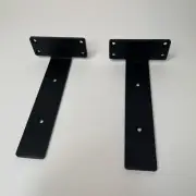 Batoda 8” Heavy Duty Floating Shelf Bracket 8 Pcs Black Metal L Shape New