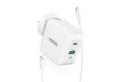 CHOETECH USB-C PD 65W Charger GaN Tech Dual Port Type C Wall Fast Power Adapter