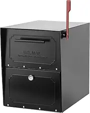 Architectural Mailboxes 620020B-10 TriBolt High Security Parcel Mailbox, Black