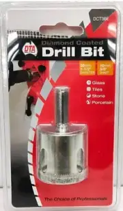 Diamond Coated Drill Bit For Glass Tiles Stone Porcelain 38mm Hole 10mm Shaft