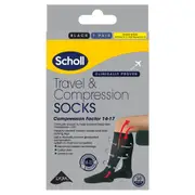 Scholl Tarvel & Compression Flight Socks Unisex Black 9-12