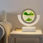 Table Lamp Moving Sand Art Lamp, Sands of Time Lamp, 3D Sand Lamp Moving Sand Art Picture Round Sand Picture Lamp 3 Colors Art Light with Stand Relaxing Desktop Home Office Décor