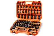 HORUSDY 66Pc 1/2" Impact Socket Set Metric & SAE Deep Sockets Ratchet Wrench