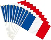 10 PCS Handheld France Flag,8.5×5.5 Inch Hand Held Mini French Flags Banner For Indoor Outdoor Parade Waving The Tlag and Shouting