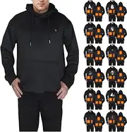 [JIEMUXIU] Heated Hoodies for Men Women Lightweight Warm USB Powered Electric Outdoor Sweatshirts Jackets for Fishing Camping