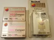 Scotch VHS-C Cassettes (TC-30) & VHS-C Head Cleaner - New/Unopened