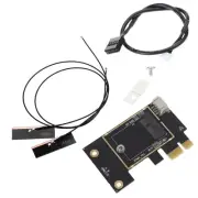 Bluetooth-compatible M.2 WiFi Card to PCIe 1X Adapter Converter Card 2 Antennas