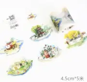 Super wide Japan Washi Tape - 4cm wide 5m Travel Watercolor MT904