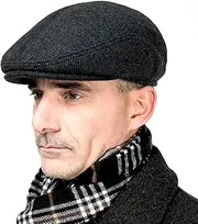 [Tandarui] Winter for Men Outdoor Hat, Beret Flat Newsboy Gatsby Hats Adjustable Warm Sport Golf Flat Cap Hats Dad Caps Earflaps Thicken