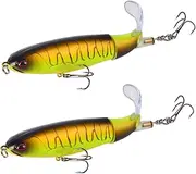 2 Pcs 35g Bait Propeller Water Surface Tractor Rapid Vibration Pencil Plastic Hard Bait Simulation Bait Fishing Gear Sinking Lures