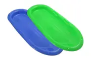 Superio 48" Toboggan Snow Sled for Kids, Durable Plastic Slider 2pk Blue, Green