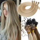 Thick Nano Beads Tip Human Hair Extensions Nano Ring Micro Loop Link 200G Ombre