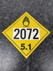 Keller 2072 Oxidizer 5.1 Hazmat Rigid 10 3/4" x 10 3/4" Placard NEW