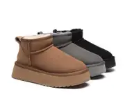 AUSTRALIAN SHEPHERD® UGG Boots Sheepskin Wool Classic Ankle Ultra Mini Platform - Grey / AU Ladies 8 / AU Men 6 / EU 39