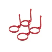 4 Pack Char-Griller Silicone Griddle Egg Ring with Foldable Handle