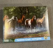 NEW Springbok 500 pc puzzle Summer Creek Horses. Sealed