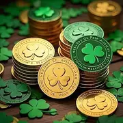 St. Patrick's Day Decorations Shamrock Coins, St Patrick Day Gold Coins, 100 Pack Gold Green Good Lucky Coins,Shamrock Plastic Coins for St Patricks Day Decorations Party Favors
