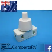 12V PUSH BUTTON SWITCH. WHITE. SINGLE POLE. SUITS SOME OYSTER LIGHTS