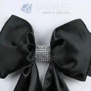1 Rhinestone Bow Covers - 8 Row - wedding chair sash napkin rings Any Qty