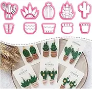 KEOKER Clay Cutters for Polymer Clay Jewelry, Cactus Polymer Clay Cutters for Earrings Jewelry Making, 10 Shapes Potted Plant Clay Earrings Cutters, Clay Cutters (Potted Plant Clay Cutters)