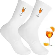 [BbiuRer] Cotton for Men and Women, Funny Tennis Socks, Sports Socks, Crew Socks, Accessories, White, X-Large