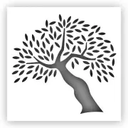 Tree with Leaves #5 Stencil - Choose a Size - Laser-Cut Reusable Plastic