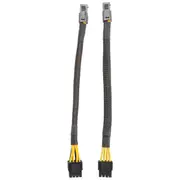 ATX 4 Pin Female to Motherboard CPU 8(4+4) Pin Male EPS 12V Converter Adapter Extension Cable Braided Sleeved Black