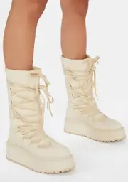 [DARKER WAVS] Compression Twill Lace-Up Boots