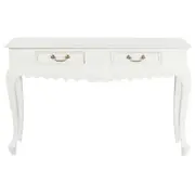 Jepara 2 Drawer Carved Sofa/Hall Table (White)