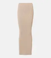 [Max Mara] Max Mara Aprile1234 high-rise crêpe maxi skirt UK 14 beige