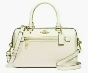 NWT COACH Crossgrain Leather Rowan Satchel Handbag CHALK F79946