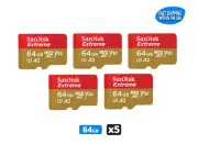 Sandisk Extreme 64GB Micro SD Memory Card GoPro MAX HERO9 HERO8 HERO7 Black (5)