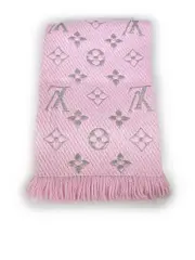 Pink Wool Logomania Shine Scarf