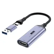 USB+Type C to HDTV Cable Adapter Converters Video Capture Card Adapter PC Cable
