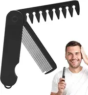 Folding Beard Comb, 2 in 1 Small Pocket Styling Comb, Anti-Static Combs, Fine Tooth Comb & Wide Tooth Comb for Grooming Home & Beauty Salon