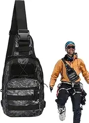 [Generic] Chest Bag for Men | Adjustable Snake Pattern Bags for Men | Reusable Outdoor Accessories, Chest Pack for Mountaineering, Riding
