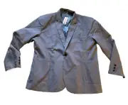 Coofandy Mens 3XL Light Blue - Gray Blazer Linen Sports Coats Dress Suit Jacket