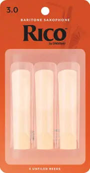 Rico Baritone Sax Reeds, Strength 3.0, 3-pack