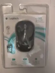 Logitech M185 Wireless Mouse PLUG & PLAY MAC WINDOWS Black New Sealed Laptop