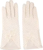 [Kisangel] Touch Screen Sun Protection Gloves Outdoor Lace Lightweight Thin Cloth Gloves Women Dress Fancy Sunscreen Party Costume Supplies Beige