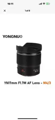 YONGNUO YN17mm F1.7M Auto Focus Lens For Olympus Panasonic M4/3 M43 Mount Camera