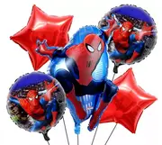 5pcs Spiderman Helium Foil Balloon Set Party Supplies Decoration