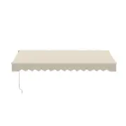 ALEKO Retractable Patio Awning 10 X 8 Ft Deck Sunshade Ivory Color