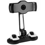 Black Double Suction Cup Desktop Holder for 4" to 11" Smartphone or Tablet