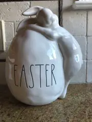 RAE DUNN EASTER BUNNY EGG "EASTER" TABLE DECORATION, NEW
