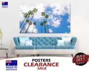 Tall Palm Trees Cloudy Sky View 70x50cm Poster Prints